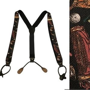 PELICAN USA Golf Motif Elasticized Button On Braces Suspenders
